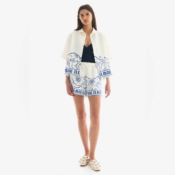 H&M PRINTED SHIRT & SHORTS SET